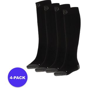 Apollo (Sports) - Skisokken Unisex - Badstof zool - Zwart - 46/48 - 4-Pack - Voordeelpakket