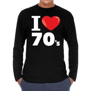 I love 70s long sleeve t-shirt zwart heren -  i love seventies shirt met lange mouwen heren XL