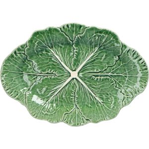Bordallo Pinheiro - Saladeschaal ovaal groen koolblad 37,5cm - Schalen