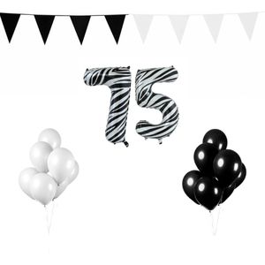 75 jaar Verjaardag Versiering Pakket Zebra