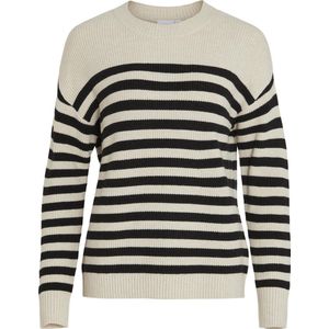 VILA VIRIL RIB STRIPE L/S KNIT TOP - NOOS Dames Trui - Maat XXL