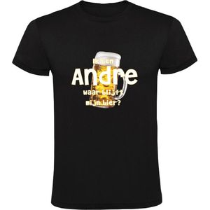 Ik ben Andre, waar blijft mijn bier Heren T-shirt - cafe - kroeg - feest - festival - zuipen - drank - alcohol