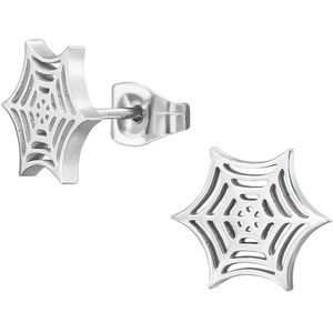CS Joy - Spinnenweb oorbellen - Chirurgisch staal - 11 mm