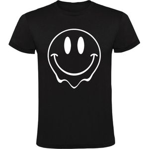 Smiley | Kinder T-shirt 140 | Zwart | Glimlach | Lachen | Vrolijk | Gelukkig | Graffiti | Clown | LOL | Plezier | Emoticon