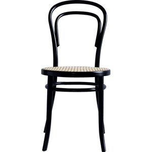 Fameg Vienna Thonet No. 14 Eetkamerstoel - Hout - Rotan Zitting - Design - Bistrostoel - Zwart Gebeitst