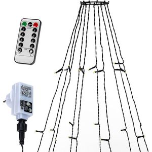 VOLTRONIC Vlaggenmast Lichtsnoer - Verlichting - 360 LEDs - Met Afstandsbediening - Buitenverlichting - 8 m Lang - Warm Wit