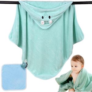 Set van 2 handdoeken met capuchon, badhanddoek, babyhanddoek, superabsorberend, zachte badponcho, babybadhanddoek voor babybaden, uniseks