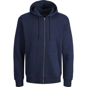 JACK & JONES Star basic sweat zip hood regular fit - heren sweatvest katoenmengsel met capuchon - blauw - Maat: XS