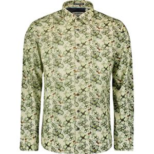 No Excess Mannen Overhemd Met Bloemenprint Donker Beige S