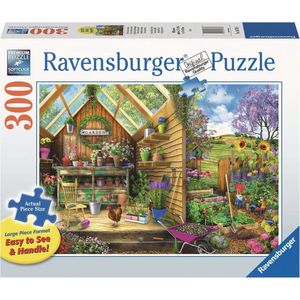 Ravensburger puzzel Blik in het tuinhuis - Legpuzzel - 300 stukjes extra groot