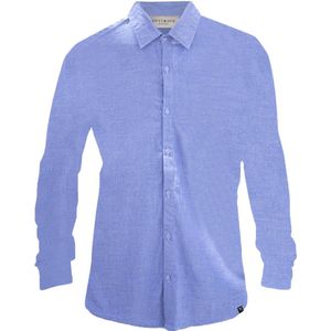 Overhemd - Gerecycled katoen en linnenmix - lichtblauw - XL