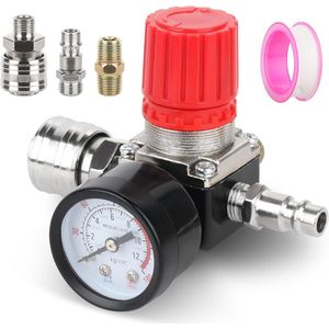 Perslucht Drukregelaar met Manometer 1/4 inch - 175 psi voor Luchtcompressor