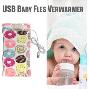 Allernieuwste USB Baby Fles Warmer model Donuts - Heater - Reisaccessoire - Draagbaar - Klittenband - Kleur