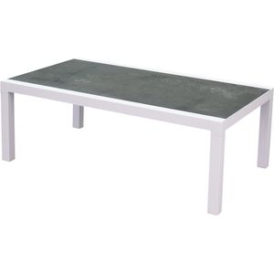 Malaga lounge tuintafel 120x70xH43 cm aluminium wit