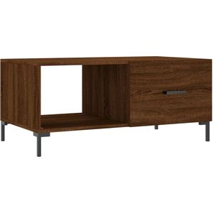 vidaXL - Salontafel - 90x50x40 - cm - bewerkt - hout - bruin - eikenkleur