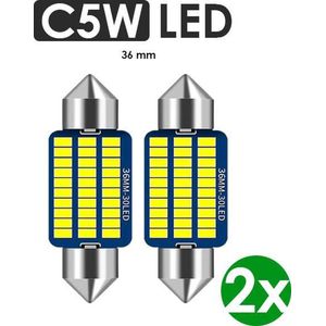 C5W LED 36 mm CANbus Auto - 2 Stuks - Helder Wit 6000 - 6500 K - Kenteken - Interieur verlichting - Foutvrij - Witte Led Lampen