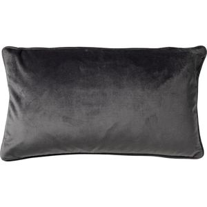 Dutch Decor FINN - Sierkussen 30x50 cm - velvet - lendekussen - Charcoal Gray - antraciet - Inclusief binnenkussen