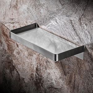 Badkamer Plank Rechthoekige Douche Caddy Opslag Organizer Nail Gratis Zelfklevend Roestvrij - RVS Badkamer Accessoires Geborsteld Beside shelf