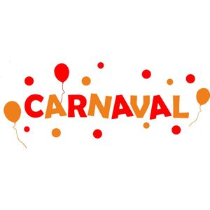 Carnaval raamsticker - herbruikbare raamsticker - Feest - Carnaval - Oranje, Rood - Raamsticker - Kielegat