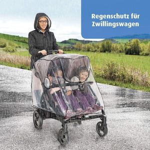 RainCover Twin Regenbescherming voor tweelingwagens, 1 stuk (1 stuk)
