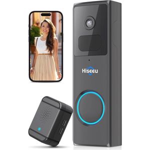 Draadloze Wifi Videodeurbel 1080P HD met 2-Weg Audio en PIR Beweegdetectie - Slimme Beveiligingscamera met Nachtzicht en IP65 Waterdicht