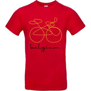 Fiets Belgium Rood T-shirt | belgie | wielrennen | wielren | ronde | wielrenshirt | vlaanderen | shirt