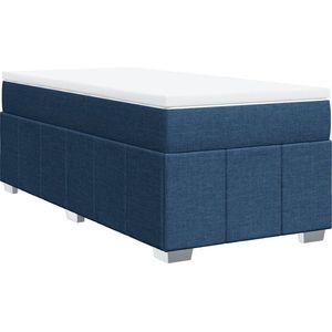 vidaXL - Boxspring - met - matras - stof - blauwx200 - cm