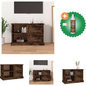 vidaXL Tv-meubel 73x35-5x47-5 cm bewerkt hout gerookt eikenkleurig - Kast - Inclusief Houtreiniger en verfrisser