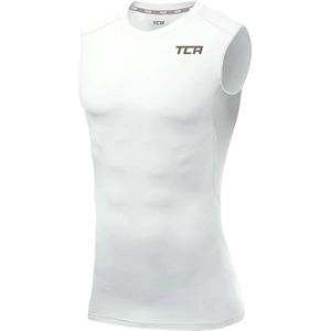 TCA Mannen HyperFusion Compressie Basislaag Hemd Onder Shirt - Wit, M