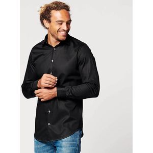 SKOT Duurzaam Overhemd Heren - Hemd Volwassenen - Circular Black - Slim Fit - Zwart - Maat S