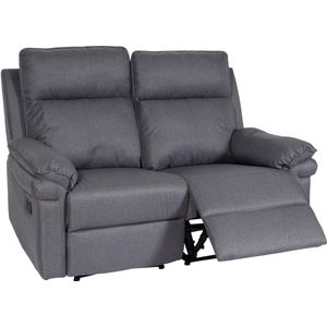 Cosmo Casa 2 - zits bioscoopstoel - relaxstoel - TV-stoel - Bank- Armleuning - Ligfunctie - no - sag vering - Stof/textiel - Donkergrijs