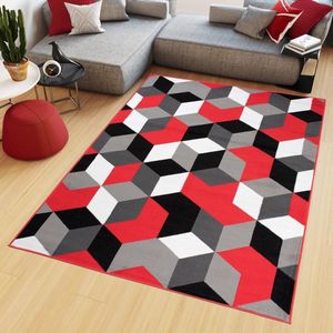 Tapiso Maya Vloerkleed Rood Slaapkamer Tapijten Maat- 140x200