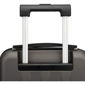 Reisekoffer Handgepäck Trolley Hartschale ABS Gepäck 4 Rollen Spinner Rollenkoffer (Grau, Klein Koffer)