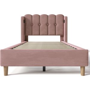 Gotagee Gestoffeerd bed Vlak bed Eenpersoonsbed Tweepersoonsbed Jongerenbed Volwassenenbed Multifunctioneel bed Met USB-opladen Eenvoudig bed voor de slaapkamer Bed zonder matras