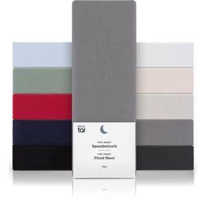 Blumtal Hoeslaken - Fitted Sheet - Jersey - Katoen -  200 x 200 x 30 cm - Grijs