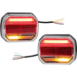 LED achterlichtcombinatie set - 12 / 24V - Dynamisch - Links + rechts