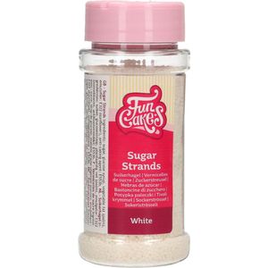 FunCakes Sugar Strands - Wit - 80g - Sprinkles Taartdecoratie