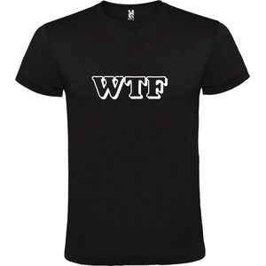 Zwart T shirt met print van "" WTF letters "" print Wit size S