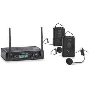 UHF200F-2B 2-kanaals UHF-draadloze microfoonset receiver 2xzender-headset