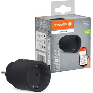 Indoor Plug slimme stekker met Matter over WiFi voor integratie van traditionele apparaten in het slimme thuis zwart 1-pack - compatibel met Alexa Google & Apple