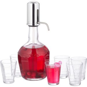 Relaxdays limonadetap - drankdispenser met 6 glazen - sap dispenser - limonade dispenser