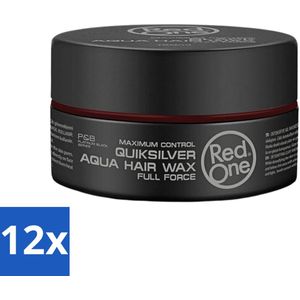 Red One - Haarwax - Quicksilver - Aqua Hair Wax - Voor Sterke Hold & Glans - 150 ml - Voordeelverpakking - 12 stuks