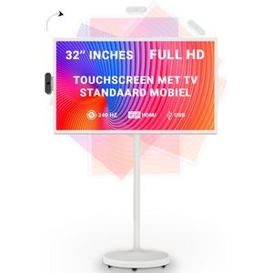 Monitor Met Standaard - Touchscreen Met TV Standaard Verrijdbaar - 32inches 1920*1080 (LCD) Display - Monitor Vergelijkbaar Met Android - Screen With Tv-Standaard - LG StanbyME