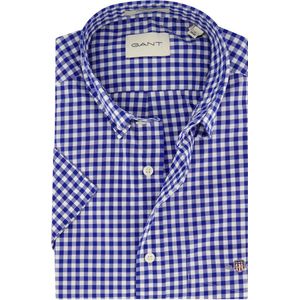 Gant casual overhemd korte mouw blauw