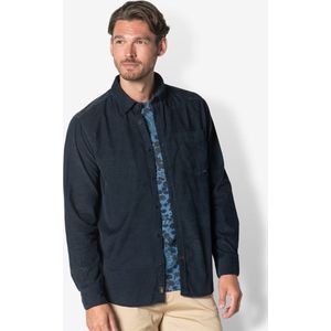 Twinlife Heren Corduroy Shirt Geweven - Overhemd - Comfortabel - Herfst en Winter - Blauw - 3XL