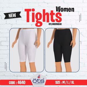 OTS Katoenen Dames Short lange pijp - boven de knie panty's voor dames - 96% Katoen en 4% Elastan - Wit - XL