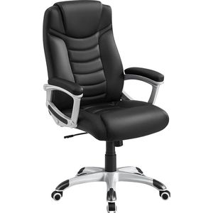 FurnStar Luxe bureaustoel - Ergonomische bureaustoel - Gamestoel - Met wieltjes - Zwart