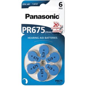 Panasonic Batterie Zinc Air Hearing Aid 675 1.4v Blister 6-pack Pr-675/6lb