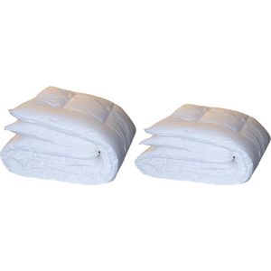 Sleeping Dekbed - White Effen Katoen - B 200 x L 200 cm - 2-persoons Microvezels/Anti-allergisch/Antihuisstofmijt/Antibacterieel/Machinewasbaar - 0802-B 200 x L 200 cm