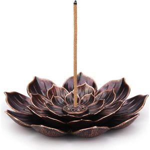 Wierookhouder ""Lotus"" met bloembladeren - voor wierookstokjes & wierookkegels - Wierookbrander Boedhisme